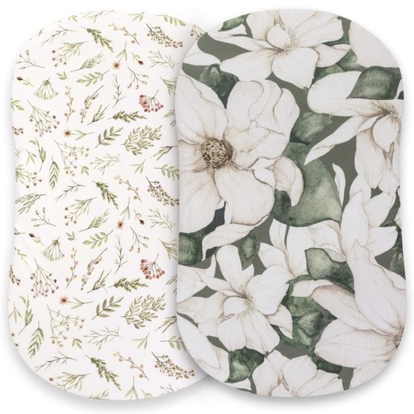 🌱 Pobibaby // Premium Bassinet Sheets, Ultra-Soft Cotton Blend (Pk of 2) - Picture 1 of 6